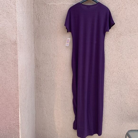 LuLaRoe Dress Purple Size Small Woman’s Maxi Short Sleeve Polyester Spandex New - Picture 7 of 8
